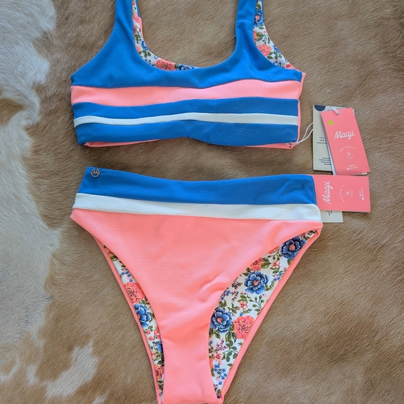 Maaji Coraly Blue Reversible Bikini Set - Picture 3 of 5